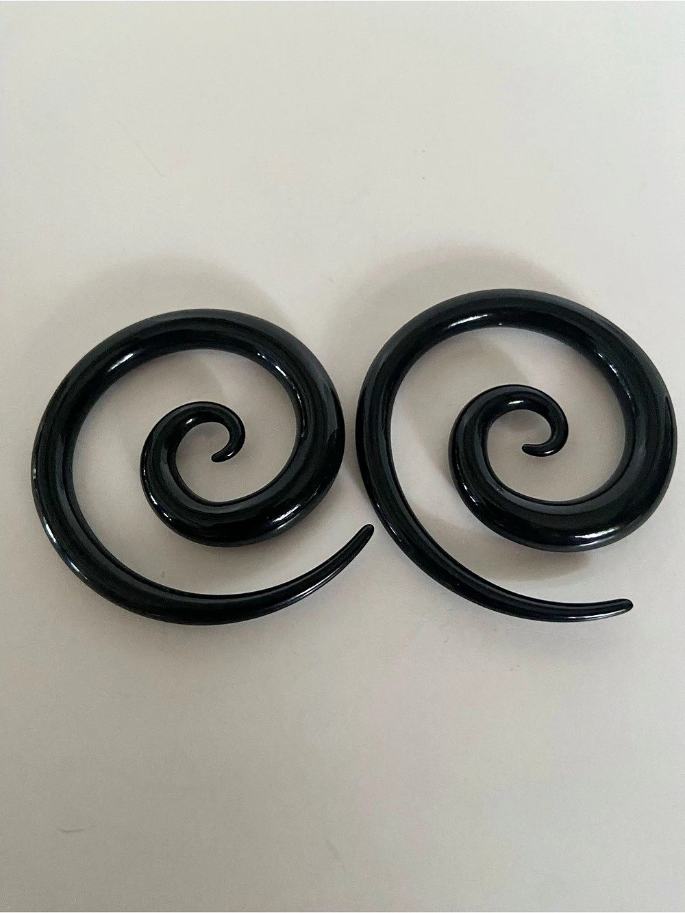 Black Spiral Statement Earrings Like New 2g